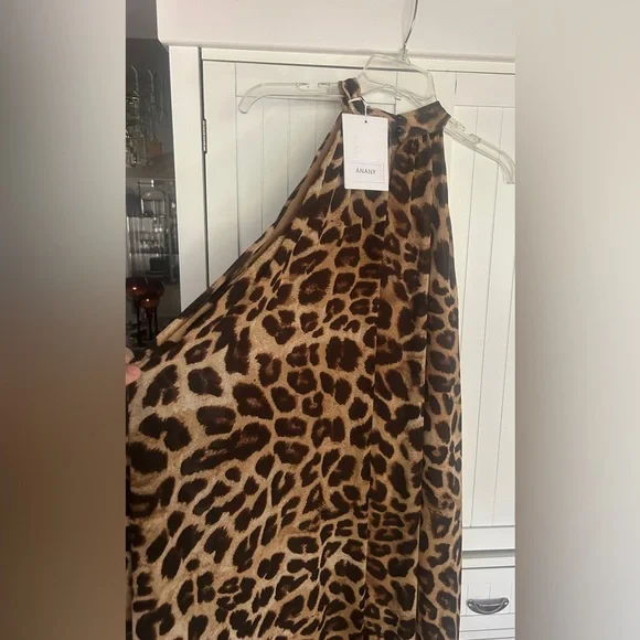 ANANY Leopard Print Halter Maxi Dress NWT - Picture 4 of 10